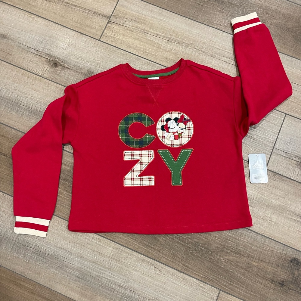 Disney sweater Red Cozy Sweatshirt with Character Disney Size XS Cotton Fleece